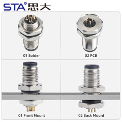 M5 3 4 Pins PCB Socket Waterproof Connector