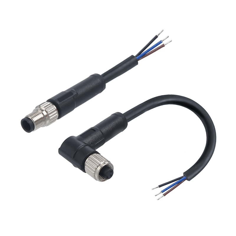 M5 Straight / Angeld Overmolded Plug 3 4 pins Waterproof Connector