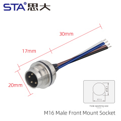M16 Male Front Mount Socket (Solder Screw M18*0.75)