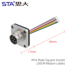 M16 Male Square Socket (Solder type Mount Hole 20*20)