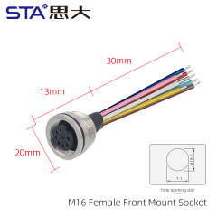 M16 Female Front Mount Socket (Solder Screw M18*0.75)