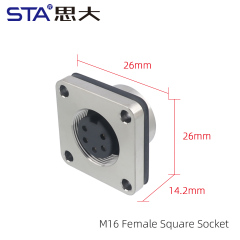 M16 Female Square Socket (Solder type Mount Hole 20*20)