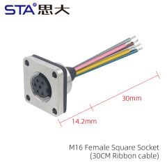 M16 Female Square Socket (Solder type Mount Hole 20*20)