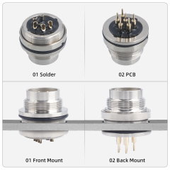 M16 Solder Socket Connector | IP67 Waterproof Panel Mount