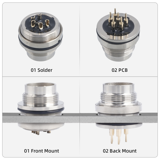 M16 Solder Socket Connector | IP67 Waterproof Panel Mount