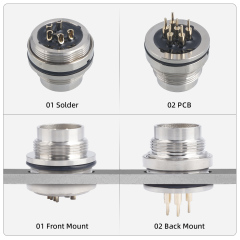 M16 IP67 Waterproof Connector: Panel Mount Socket with 30cm Wire