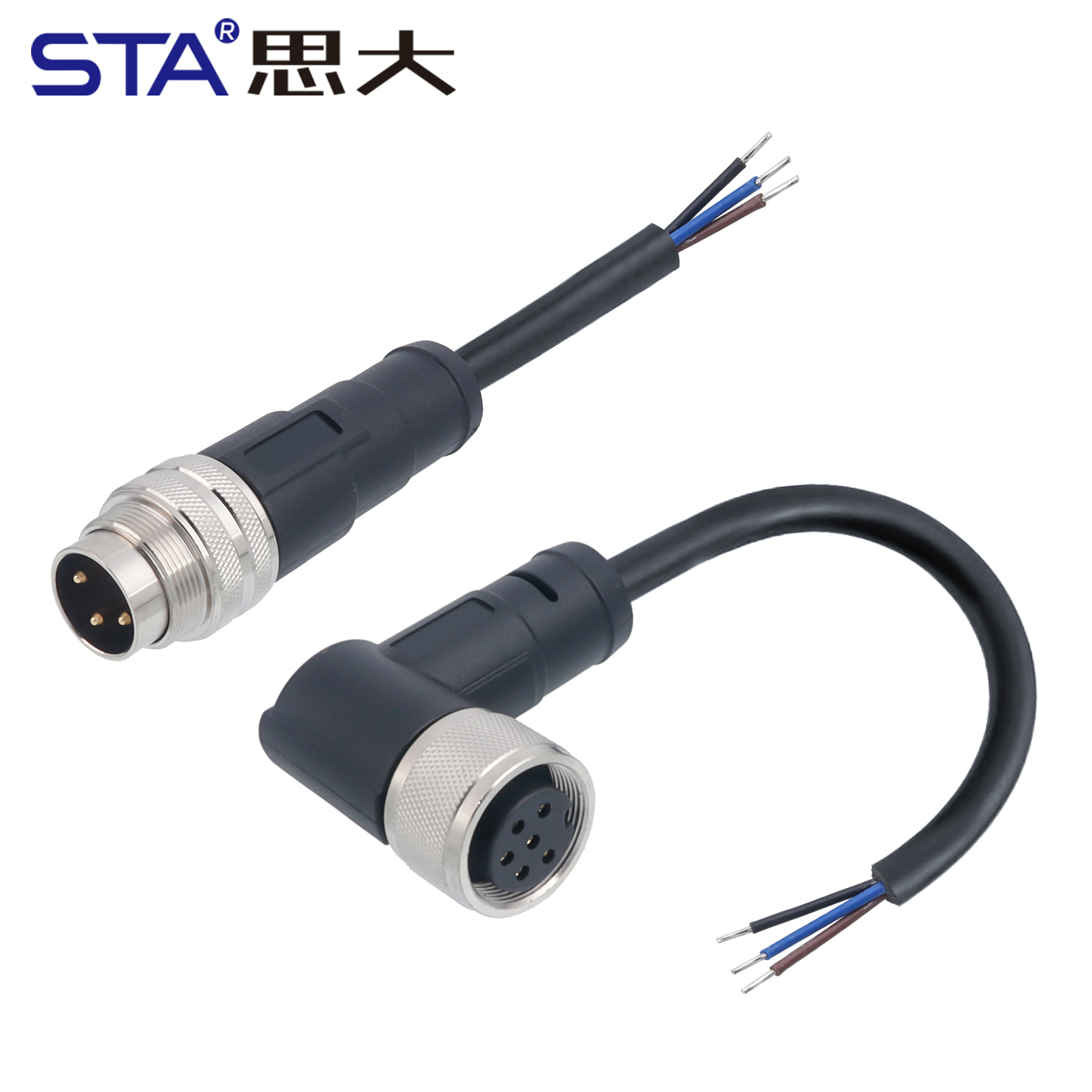 IP67 Waterproof M16 Unshielded Overmolded Plug Connector