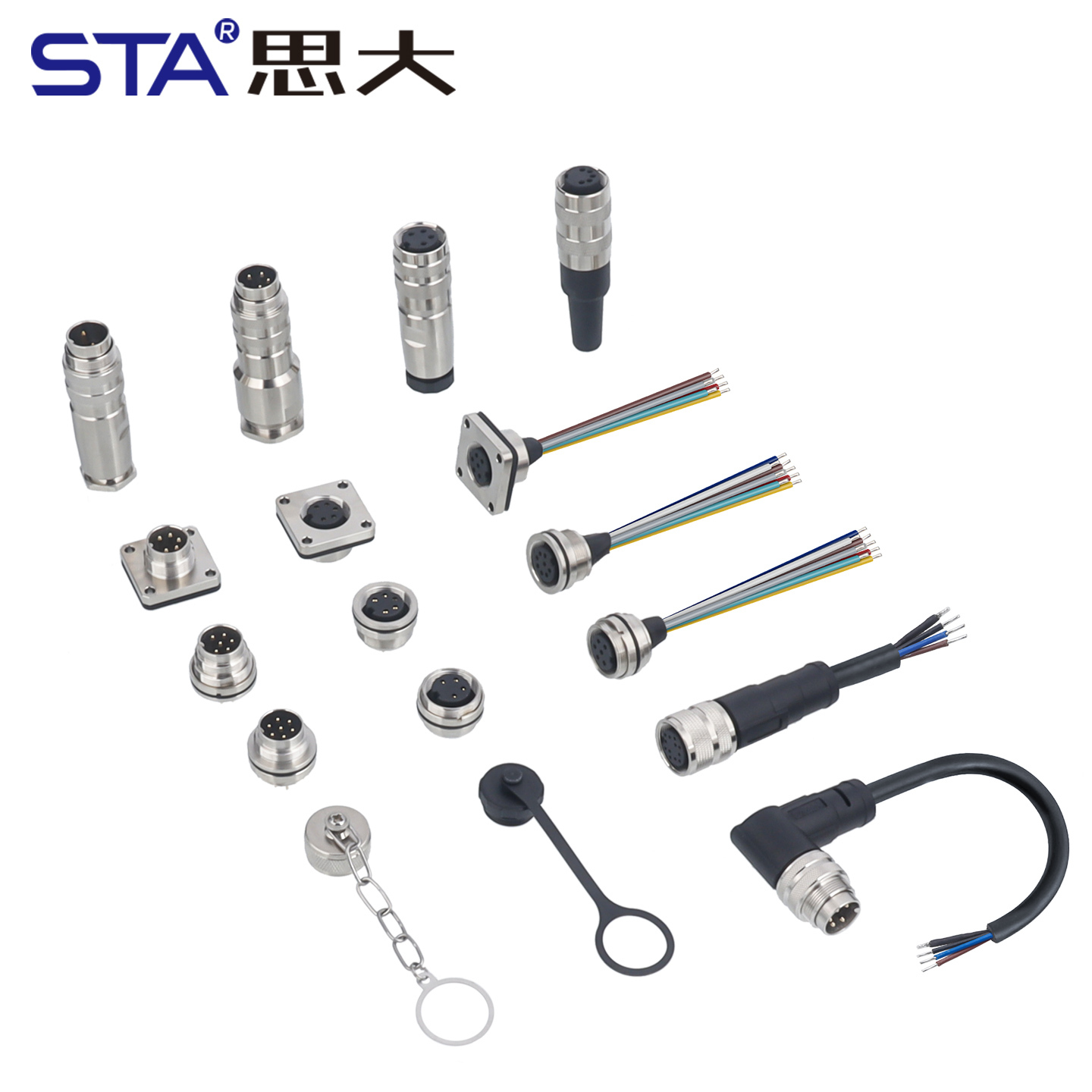 M16 Shielded Overmolded Connector | IP67 Straight & Angled