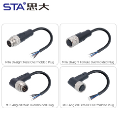 M16 Shielded Overmolded Connector | IP67 Straight & Angled