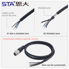 M16 Shielded Overmolded Connector | IP67 Straight & Angled