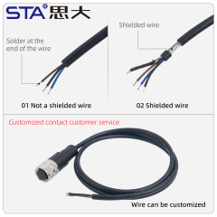 IP67 Waterproof M16 Unshielded Overmolded Plug Connector