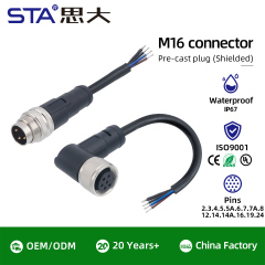 M16 Shielded Overmolded Connector | IP67 Straight & Angled