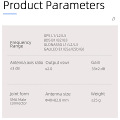 GNSS Active Helix Antenna GPS GLONASS GALILEO IP67 SMA Male Connector RTK Antenna