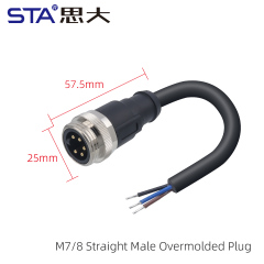 7/8 Straight Male Overmolded Plug