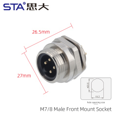 7/8 Male Front Mount Socket (PCB PG13.5)