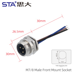 7/8 Male Front Mount Socket (Solder Screw PG13.5)