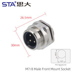 7/8 Male Front Mount Socket (Solder Screw PG13.5)