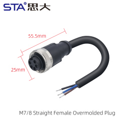 7/8 Straight Female Overmolded Plug