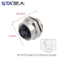7/8 Female Front Mount Socket (Solder Screw PG13.5)