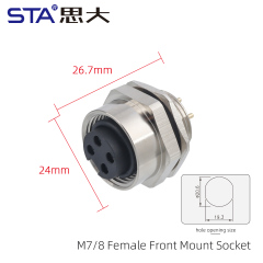 7/8 Female Front Mount Socket(PCB PG13.5)