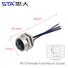 7/8 Female Front Mount Socket (Solder Screw PG13.5)