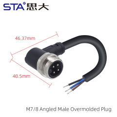7/8 Angled Male Overmolded Plug