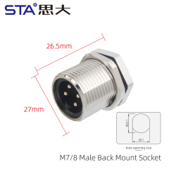 7/8 Male Back Mount Socket(PCB,7/8"-16UNF)
