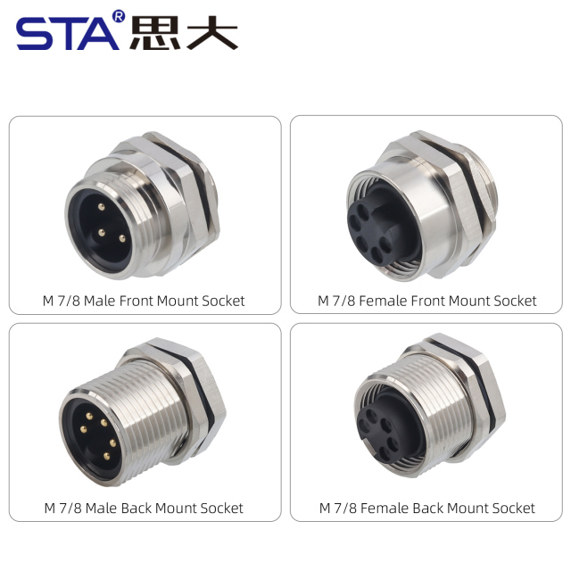 7/8 Socket Connector | IP67 Solder & PCB Type