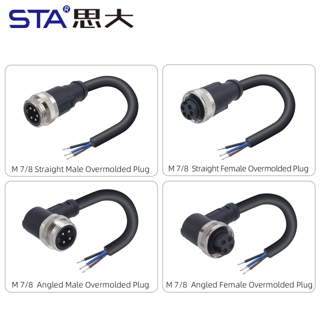 7/8 Overmolded Plug Straight & Angled Connectors