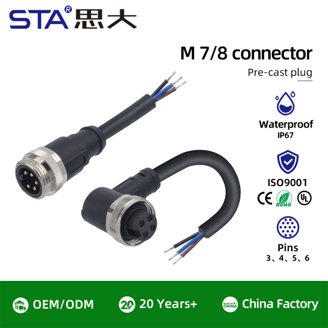 7/8 Overmolded Plug Straight & Angled Connectors