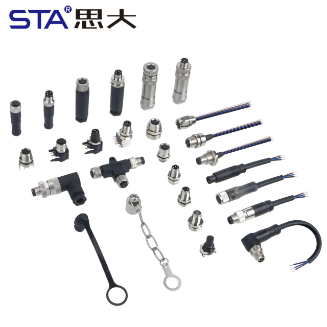 Waterproof M8 LED Straight Male/Female Overmolded Plug Connector 3 4 pins