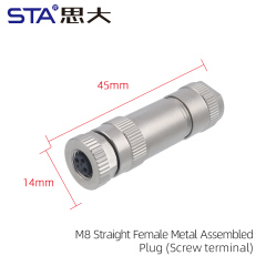 Straight Female Metal Assembled Plug (Screw terminal)