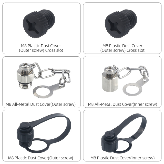 M8 Metal/Plastic Dust Cover Inner/Outer Screw, Highly Waterproof & Fire-Retardant