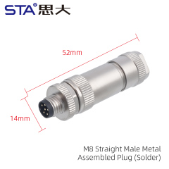 Straight Male Metal Assembled Plug (Solder)