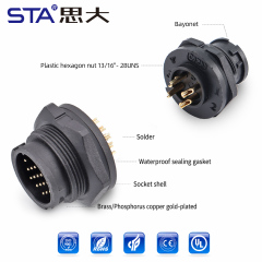 C13 13/16"UNS bayonet waterproof socket Connector IP67/IP68