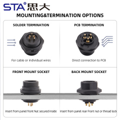 C13 13/16"UNS bayonet waterproof socket Connector IP67/IP68