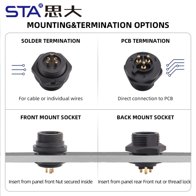 C13 13/16"UNS bayonet waterproof socket Connector IP67/IP68