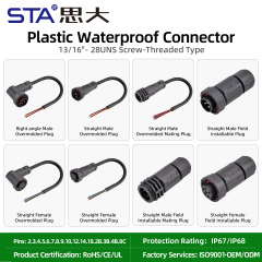 C13 13/16"-28UNS threaded waterproof connector IP67/IP68
