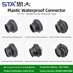 C13 13/16"UNS bayonet waterproof socket Connector IP67/IP68
