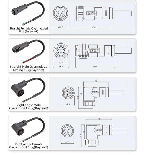 C13 13/16"-28UNS bayonet waterproof connector IP67/IP68
