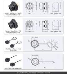 C13 13/16"-28UNS bayonet waterproof connector IP67/IP68