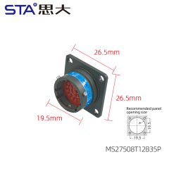 MS27508E12B35P MIL-DTL-38999 Series II 22-Pin Flange Receptacle