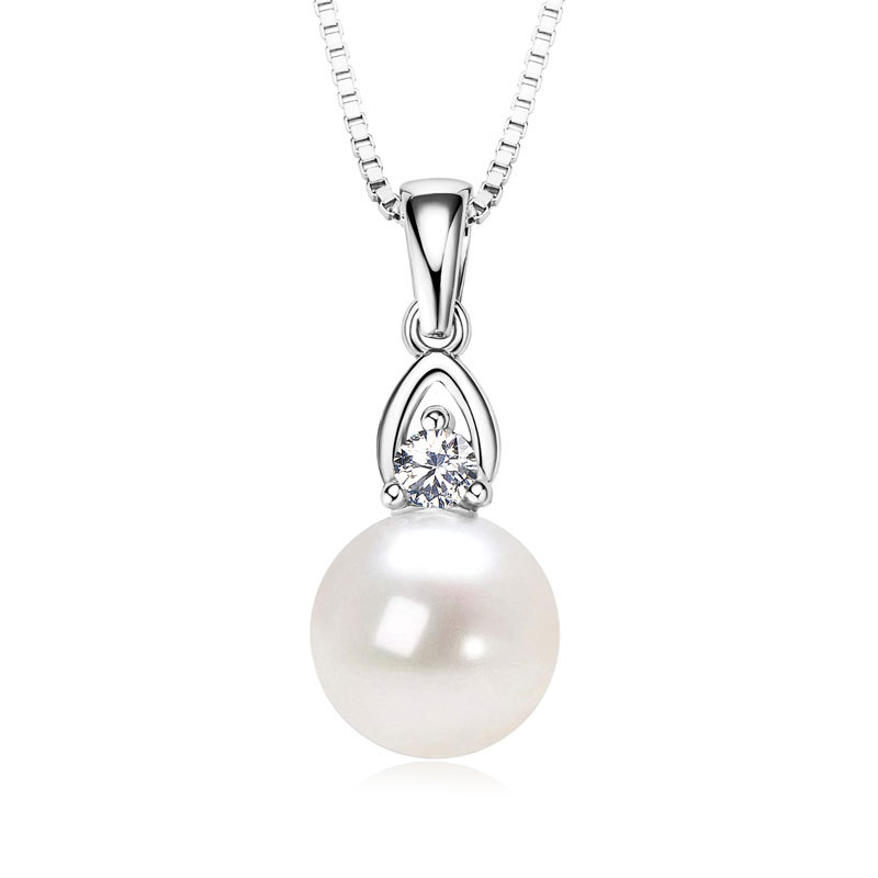 9-10mm Freshwater White Pearl Vacation Pendant Necklace