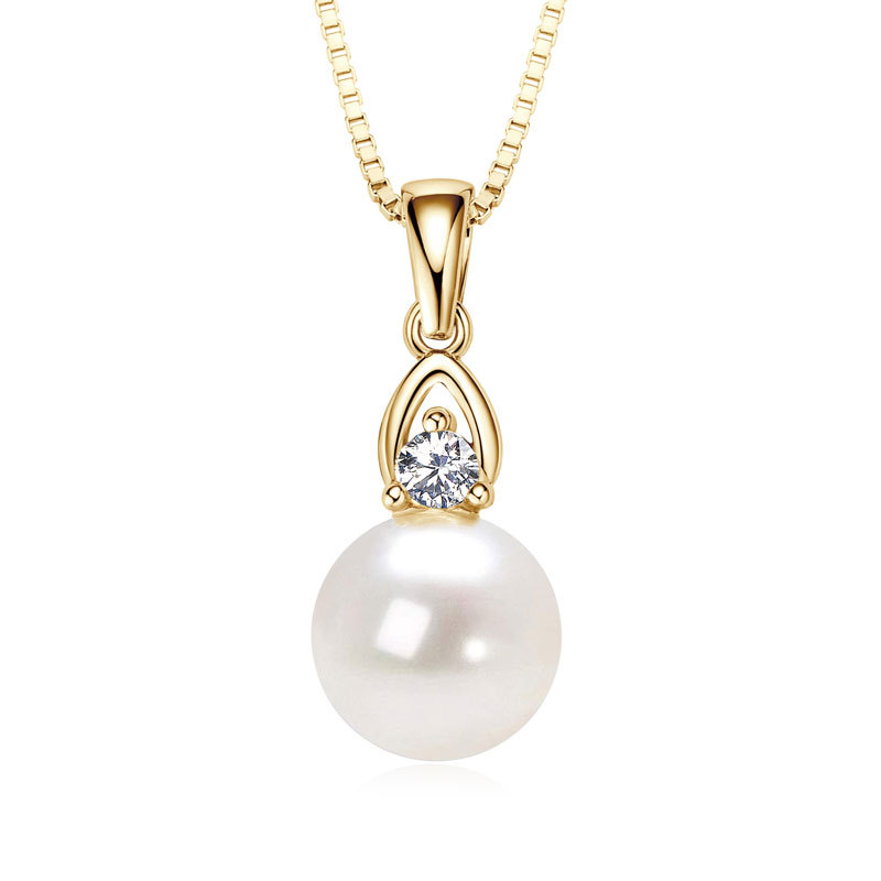 9-10mm Freshwater White Pearl Vacation Pendant Necklace