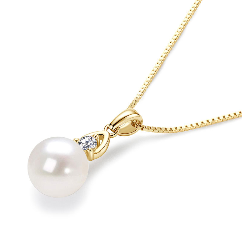 9-10mm Freshwater White Pearl Vacation Pendant Necklace