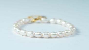 5-6mm X 6-8mm Natural Freshwater Spiral Beads Bracelet