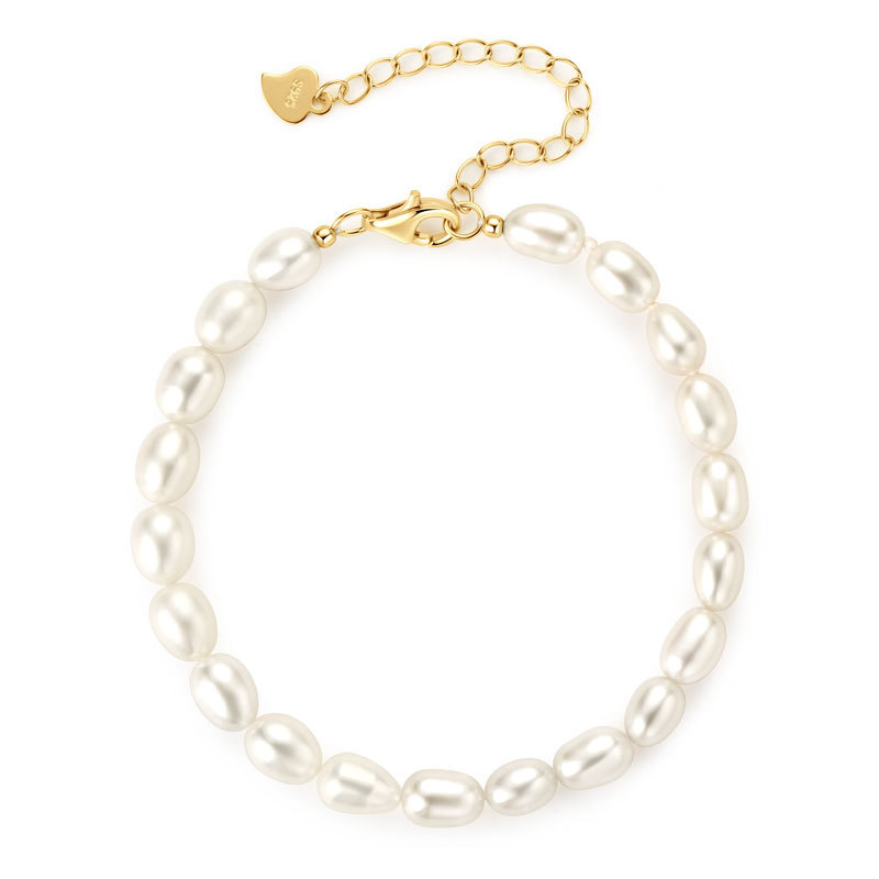5-6mm X 6-8mm Natural Freshwater Spiral Beads Bracelet