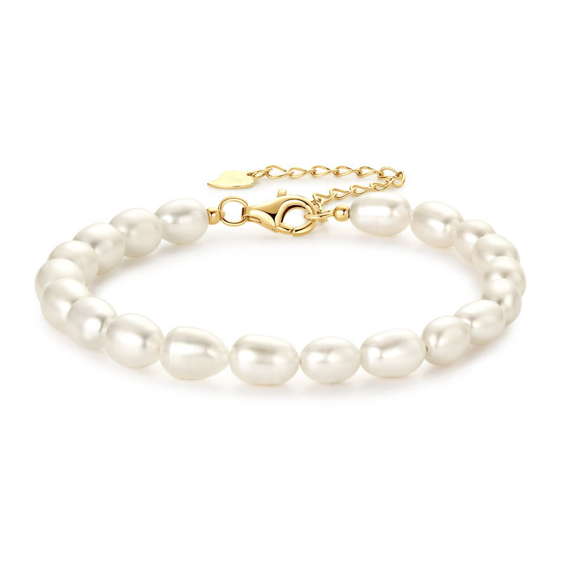 5-6mm X 6-8mm Natural Freshwater Spiral Beads Bracelet