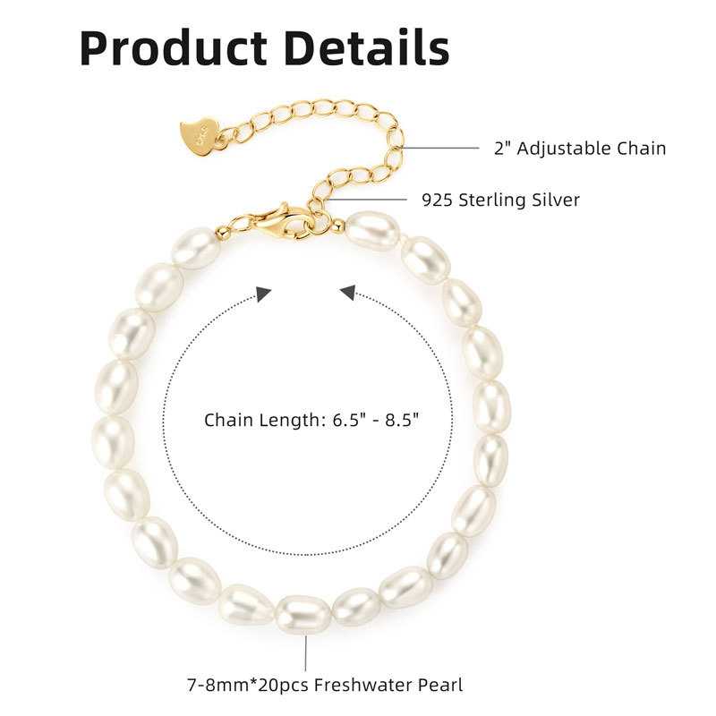 5-6mm X 6-8mm Natural Freshwater Spiral Beads Bracelet