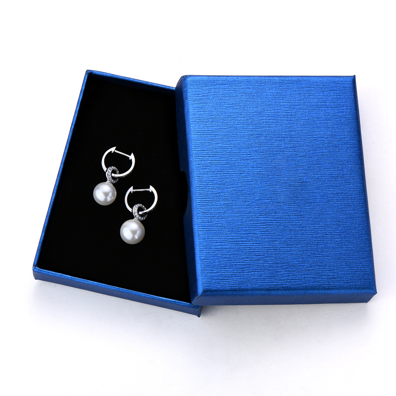 High-grade 9-10 mm  AAAA Shell Pearl with Zircon Stones  Hoop Earrings